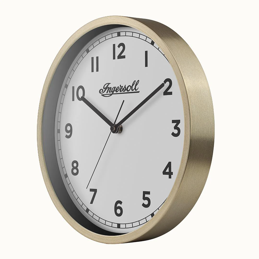 IC001GW INGERSOLL QUARTZ 30CM WALL CLOCK - GOLD/WHITE - Image 3