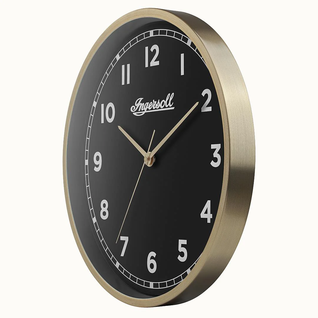 IC002GB INGERSOLL QUARTZ 45CM WALL CLOCK - GOLD/WHITE - Image 3