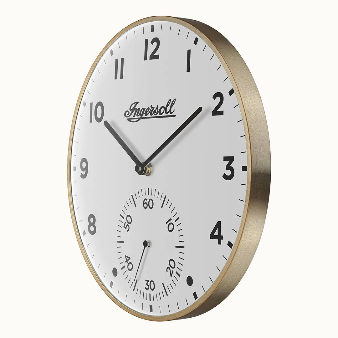 IC003GW INGERSOLL QUARTZ 30CM WALL CLOCK - GOLD/WHITE - Image 3
